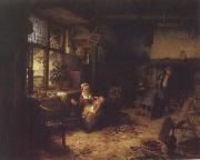 Adriaen van ostade Interior with Peasants oil painting picture wholesale
